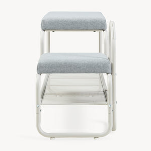Panca Portascarpe Jässaatka con Sgabello per Bambini 100 x 32 x 46 cm - Grigio [en.casa]