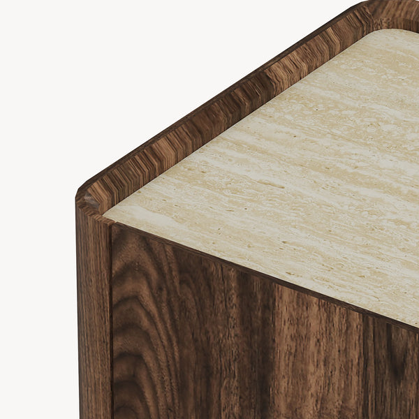Comò Trorlon 83x80x40 cm effetto noce/travertino [en.casa]