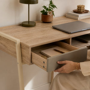 Scrivania Boderas 107x55x78 cm Beige/Travertino [en.casa]