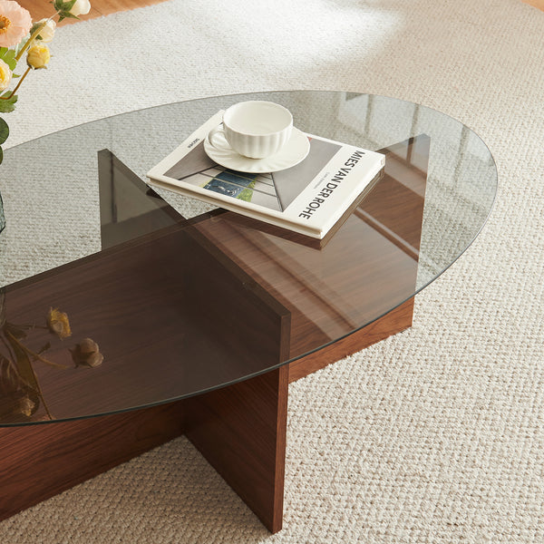 Tavolino Viroya 100x60x36 cm effetto noce/grigio [en.casa]