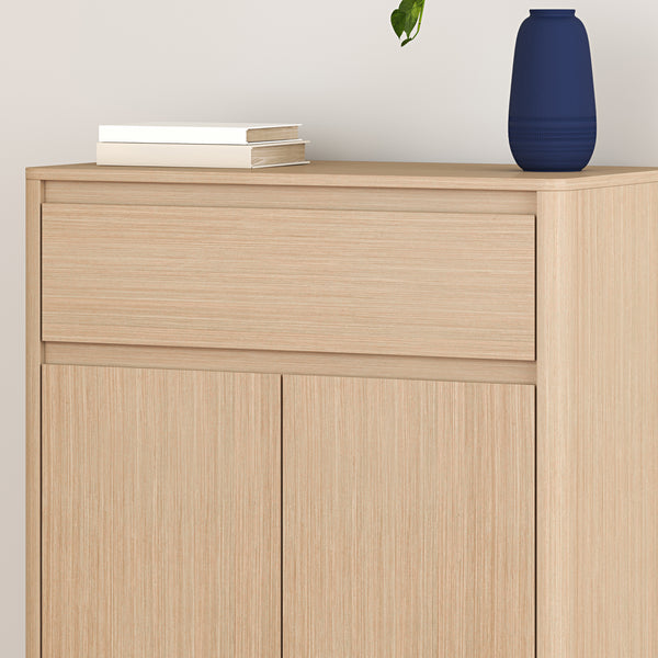 Credenza Takranmaa con Cassetto e Ante 88x79x39 cm Effetto Rovere [en.casa] 