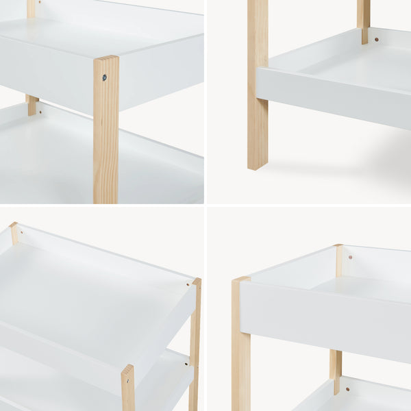 Fasciatoio Oupilu con 2 ripiani 91x82x53 cm Bianco [en.casa]