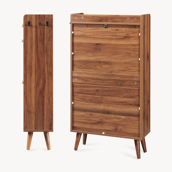 Scarpiera Virievarnu 111x60x24 cm effetto noce [en.casa]