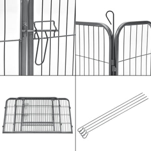 Recinto Gabbia per Piccoli Animali in Acciaio con Porta 125 x 85 x 70 cm pro.tec