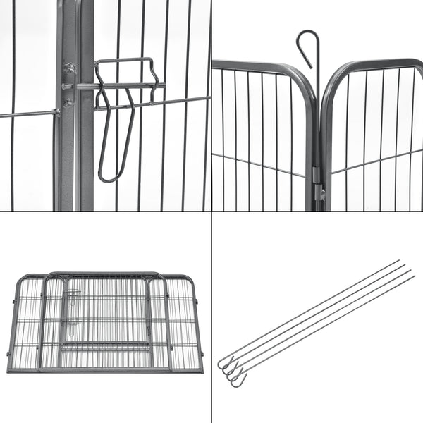 Recinto Gabbia per Piccoli Animali in Acciaio con Porta 125 x 85 x 70 cm pro.tec