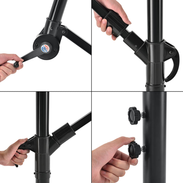 Ombrellone Budva 270 cm Poliestere Acciaio Grigio casa.pro