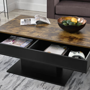 Tavolino da salotto Lünen effetto legno/nero [en.casa]