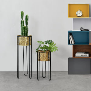 Portavaso Modave 2 pz. Nero-Oro en.casa