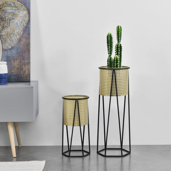 Portavaso Musson 2 pz. Nero-Oro en.casa