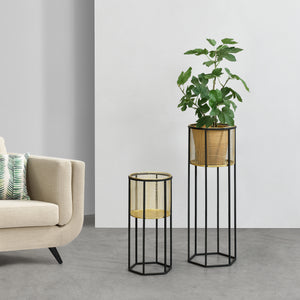 Portavaso Malgedem 2 pz. Nero-Oro en.casa