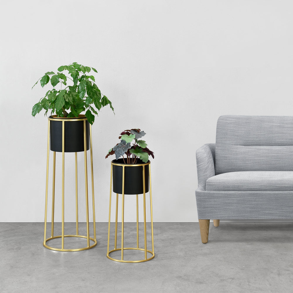 Supporto per vaso Macon 2 pz. nero - dorato en.casa - premiumXL