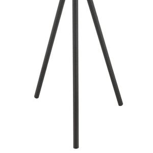 Set di 2 Portavasi in Metallo - Supporto Nero a Treppiedi con Coprivaso a Righe Beige - Portapiante in 2 Misure Diverse 