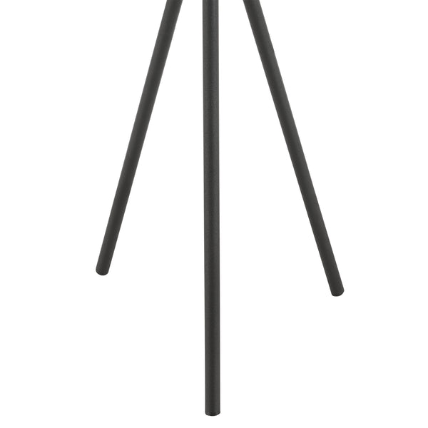 Set di 2 Portavasi in Metallo - Supporto Nero a Treppiedi con Coprivaso a Righe Beige - Portapiante in 2 Misure Diverse 