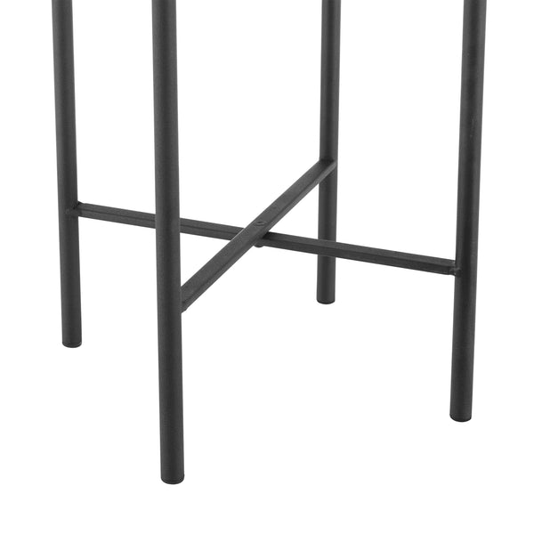 Set di 2 Portavasi in Metallo Supporto Nero con Coprivaso Cilindrico in Color Sabbia - Portapiante in 2 Misure Diverse 