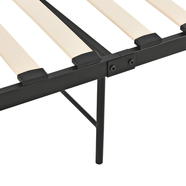 Letto in metallo Falun 90x200 cm fino a 150 kg Nero en.casa