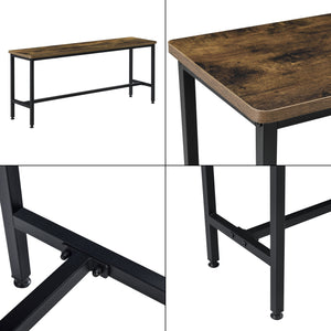 Set tavolo da pranzo e panca Pajala Nero/Tonalità di legno scuro en.casa