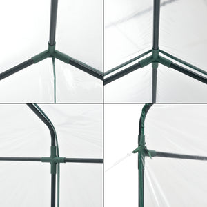 Serra da Giardino 'Grünau' con 6 Ripiani (LxPxA) 200 x 200 x 220 cm - Forma di Casetta [en.casa]