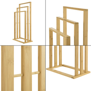 Porta asciugamani in bambù Rana 40x24x82 cm [en.casa]