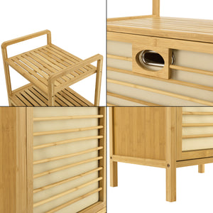 Scaffale per biancheria in bambù Rendalen 40x30x95 cm [en.casa]