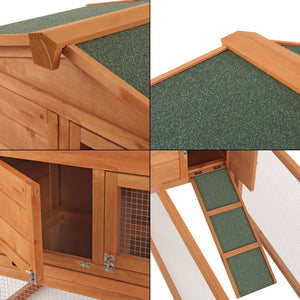 Gabbia per conigli Oberursel 68x156x52cm legno di abete [en.casa]