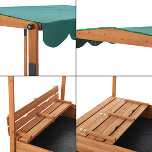 Sandbox Pitsunda con tetto regolabile in altezza 145x118x118cm [en.casa]
