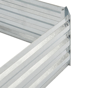 Aiola da giardino Barneveld 90x90x30cm Acciaio Argento [en.casa]