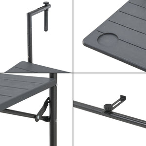 Tavolo sospeso Badolato 83,5x60x60 cm Angolare Grigio scuro [en.casa]