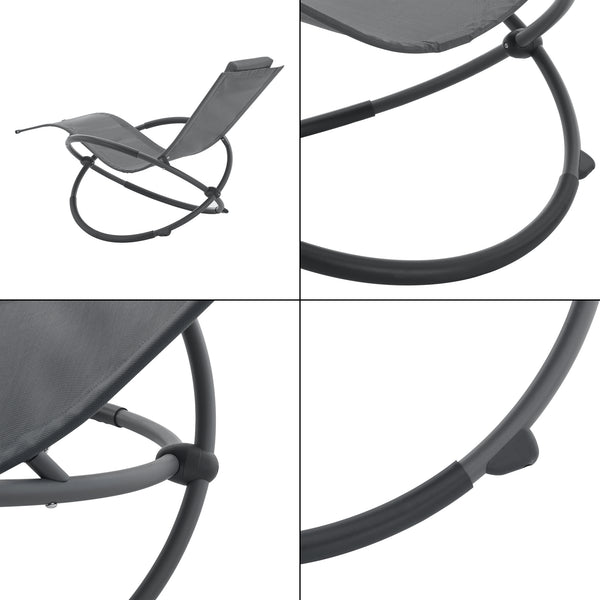 Lettino a dondolo Pulsano 150 kg Grigio scuro [en.casa]