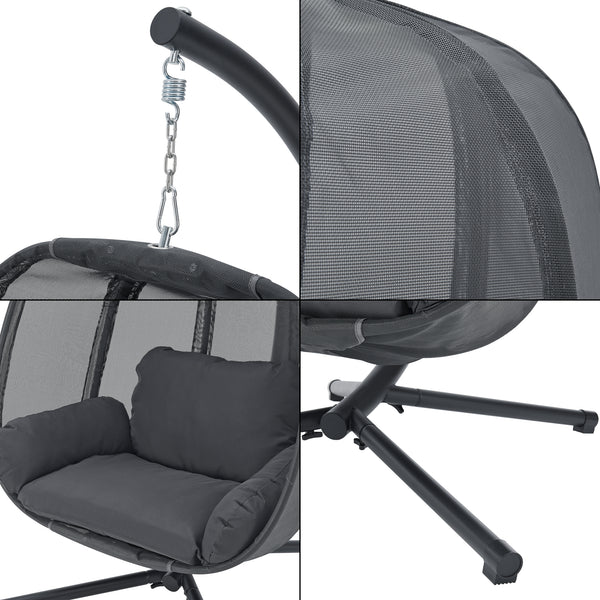 Sedia sospesa Abegondo con struttura e cuscino max. 120 kg [en.casa]