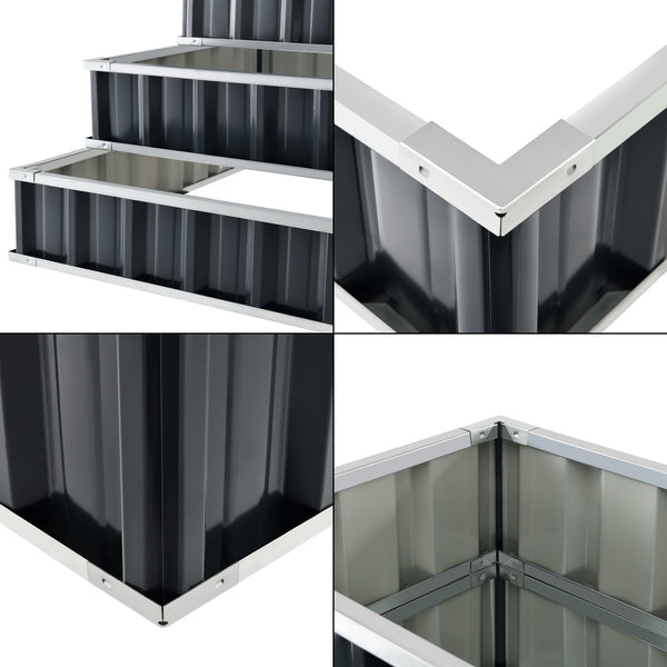 Aiola da giardino Renswoude 118x118x60cm a 3 livelli [en.casa]