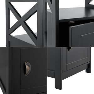 Tavolino 'Utajärvi' da Divano (AxLxP) 74 x 40 x 40 cm Comodino con Anta - Nero [en.casa]