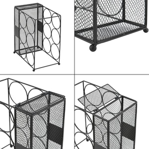 Portabottiglie Drangedal per 6 bottiglie con contenitore a griglia [en.casa]