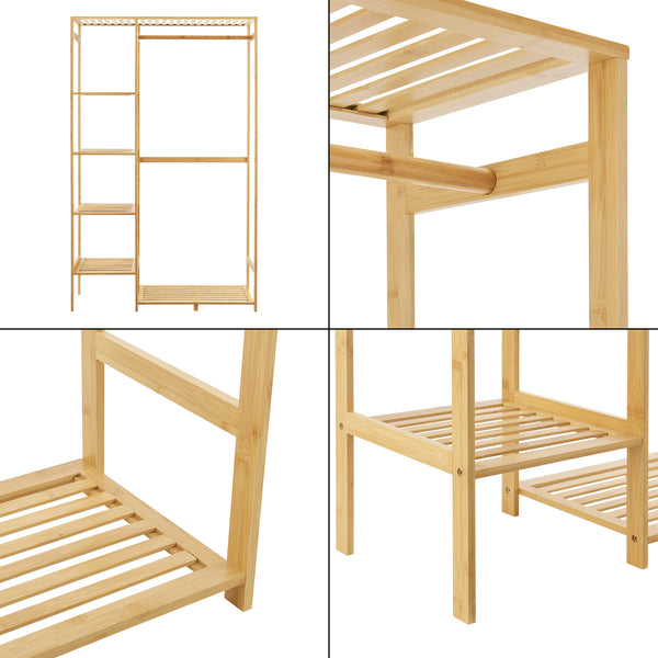 Appendiabiti Eurajoki 139x100x40 cm Bambù Naturale [en.casa]