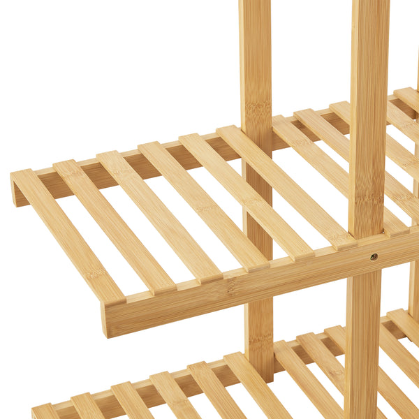 Scaffale Portapiante 'Halsua' a 3 Ripiani - Organizzatore Domestico Multiuso in Bambù [en.casa] 