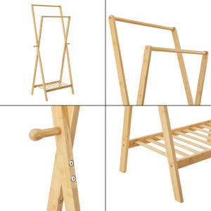 Stand Appendiabiti 'Keitele' Organizzatore Guardaroba in bambù [en.casa] 