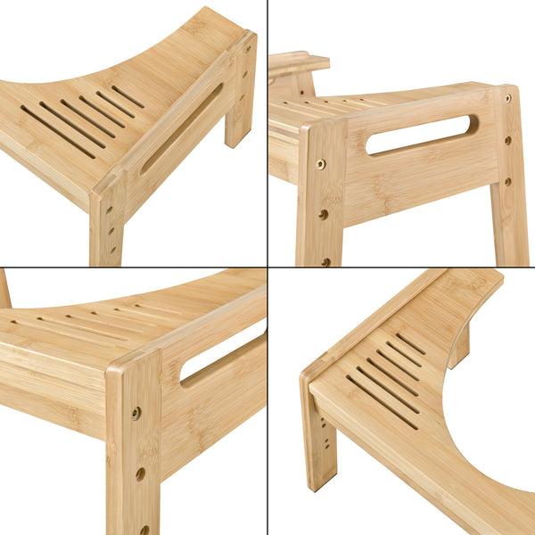 Poggiapiedi in bambù 'Kalajoki' per WC con Altezza Regolabile in 3 Posizioni per una Postura Sana - Antiscivolo [en.casa] 