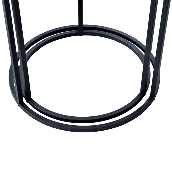 Tavolino Moriusaq set da 2 rotondi effetto legno [en.casa]