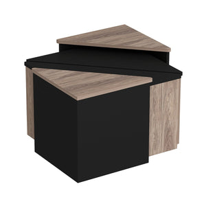 Set tavolino Frederikshavn 4 pz. effetto quercia / nero [en.casa]