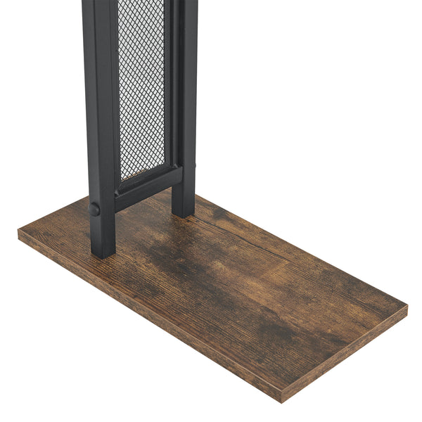 Porta asciugamani Telavi acciaio 88x40x20cm nero / effetto legno [en.casa]