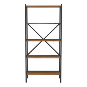 Scaffale da cucina Tomelilla 160x66x34 cm Noce/Antracite [en.casa]