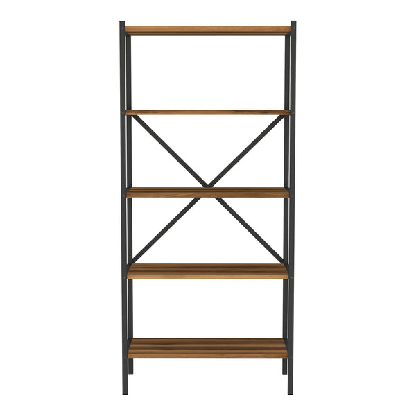 Scaffale da cucina Tomelilla 160x66x34 cm Noce/Antracite [en.casa]