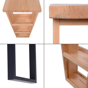 Banco da bar Nørager con scaffale in legno di pino [en.casa]