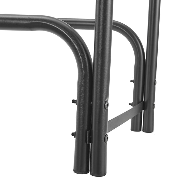 Portalegna Kwethluk Acciaio 124x124x34,5cm Nero [casa.pro]