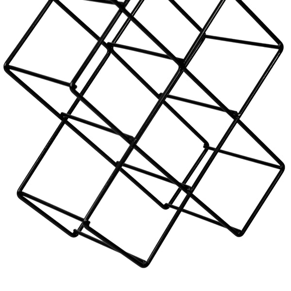 Portabottiglie da Tavolo 'Apremont' Cantinetta Autoportante per 8 Bottiglie di Vino Supporto in Metallo - Nero [en.casa] 