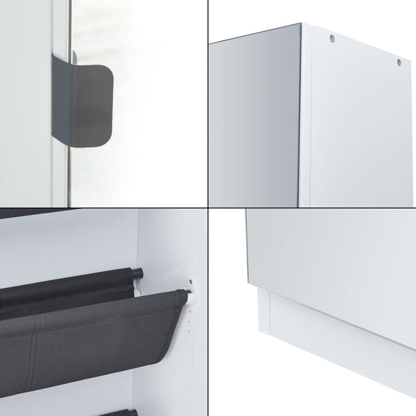 Scarpiera Meura 160x48x20cm con specchio Bianco [en.casa]