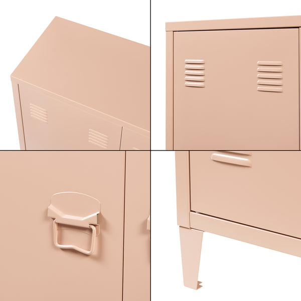 Armadietto da Ufficio Oripää in Acciaio 90 x 80 x 33 cm Marrone chiaro, opaco [en.casa]