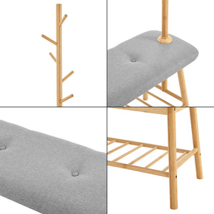 Panca guardaroba Bygland in bambù 90x34x165cm [en.casa]