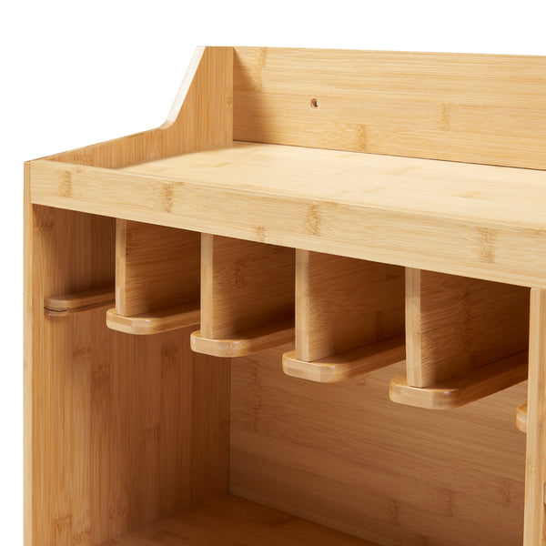 Organizer per utensili Gjemnes 86x25x45 cm Bambù [en.casa]