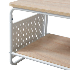 Tavolino Basso Dyrøy 100 x 50 x 43 cm Effetto Rovere / Bianco [en.casa]