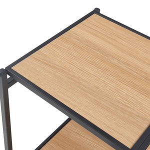 Scaffale Pieghevole Telemark a 3 Piani - Effetto Rovere / Nero [en.casa] 